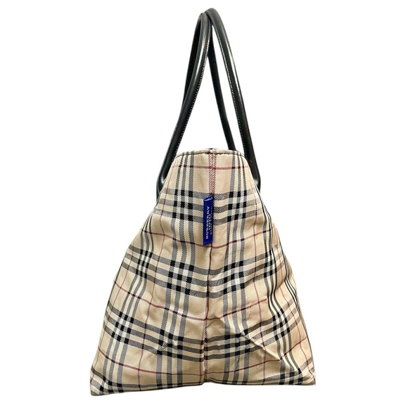 Burberry Blue Label Novacheck Plaid Full-Zip Nylon Oversized Tote Weekender Bag - Picture 4 of 12
